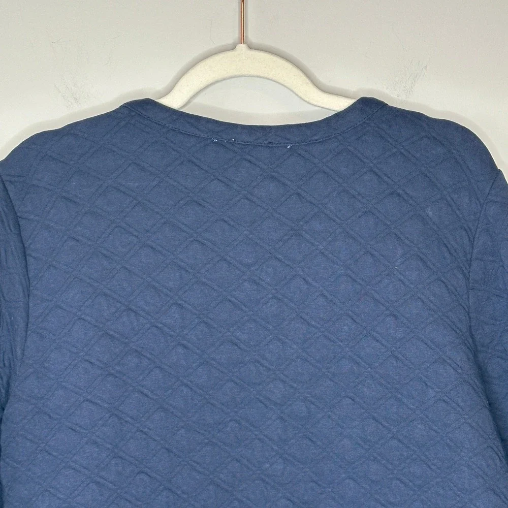 J. Crew Factory‎ Quilted Jacket Women's Medium Navy Blue Open Front Pockets Fa24 - Picture 11 of 11